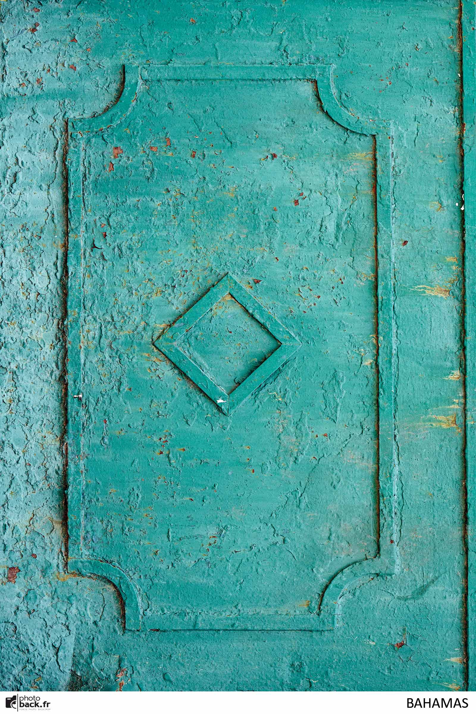 fond photo bahamas effet porte en métal bleu caraibes - photoback.fr